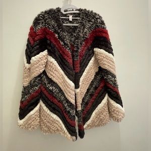 Aqua faux fur fashion jacket